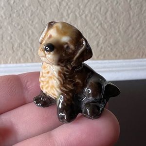 Vintage 1971 Wade Whimsies, Red Rose Tea, Mongrel Pup Dog Figurine, Micro Minia